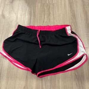 Nike Women's Dri-Fit Athletic Shorts in Black and Pink